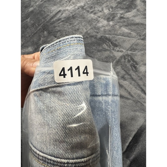 Vtg Phat Farm Shorts Mens 34 Wide Leg Baggy Jean Blue Denim Long Embroidered Y2K - Picture 13 of 13